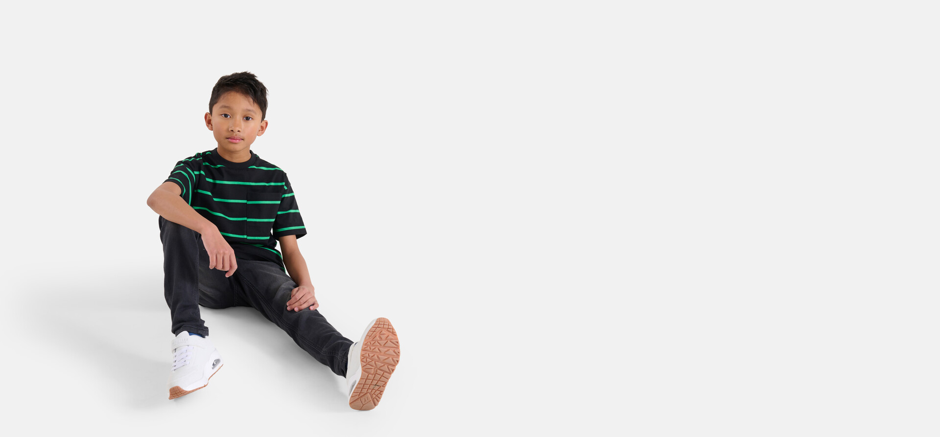 Gestreepte T-shirt Zwart SHOEBY BOYS