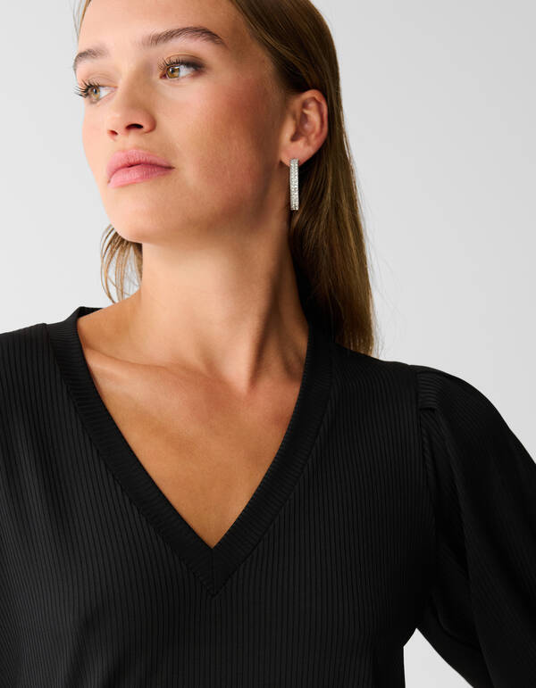 Rib Jersey Top Zwart SHOEBY WOMEN