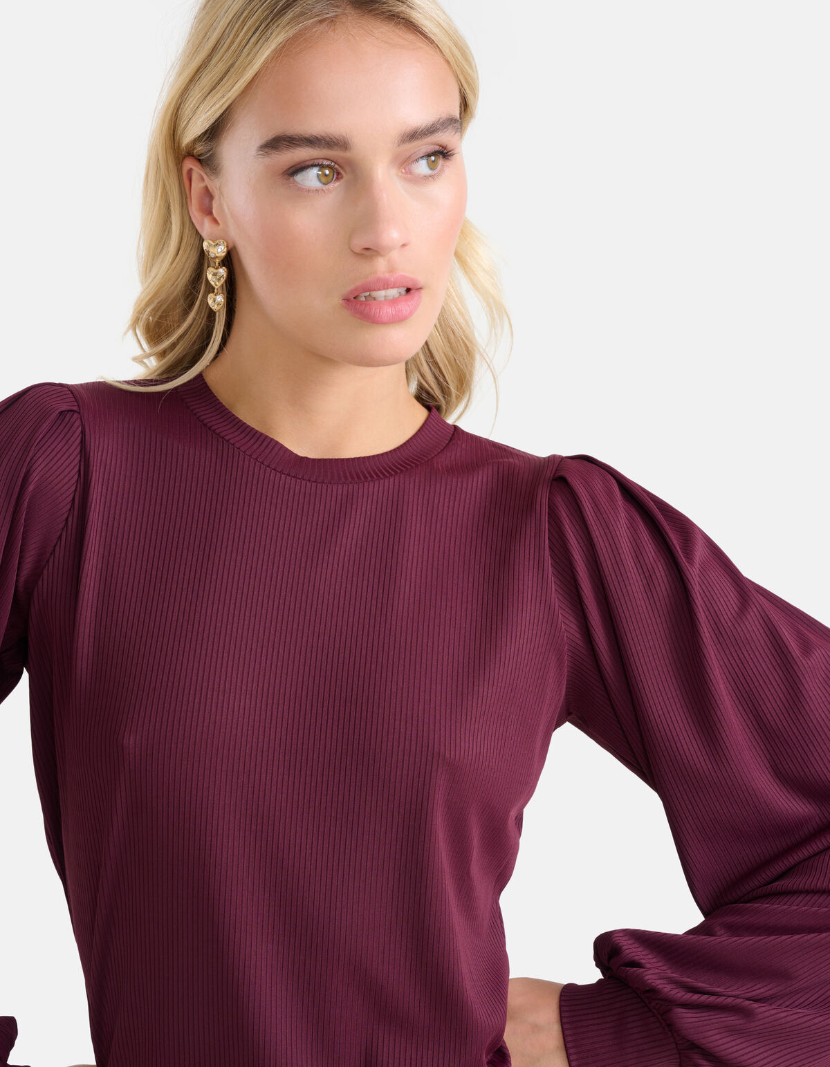 Rib Jersey Longsleeve Bordeaux SHOEBY WOMEN