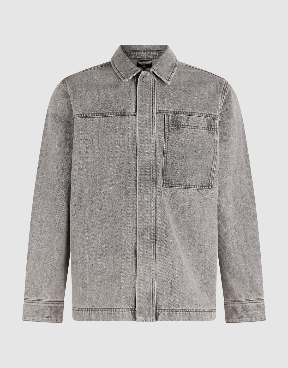 Relaxed Washed Denim Overshirt Grijs SHOEBY MEN