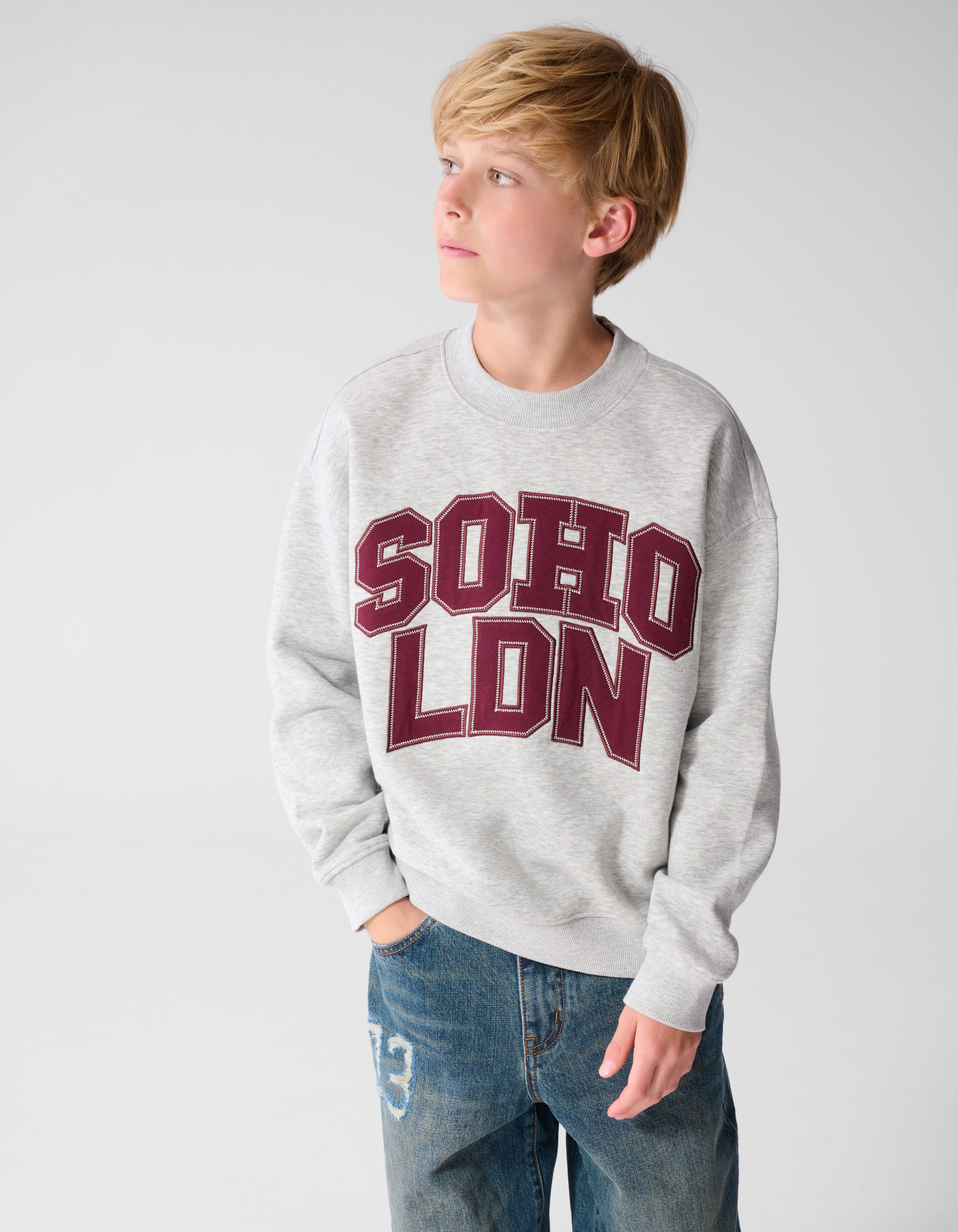 Soho Londen Sweater Lichtgrijs SHOEBY BOYS