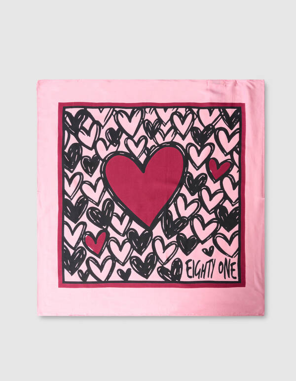 Heart Sjaal Roze SHOEBY ACCESSOIRES