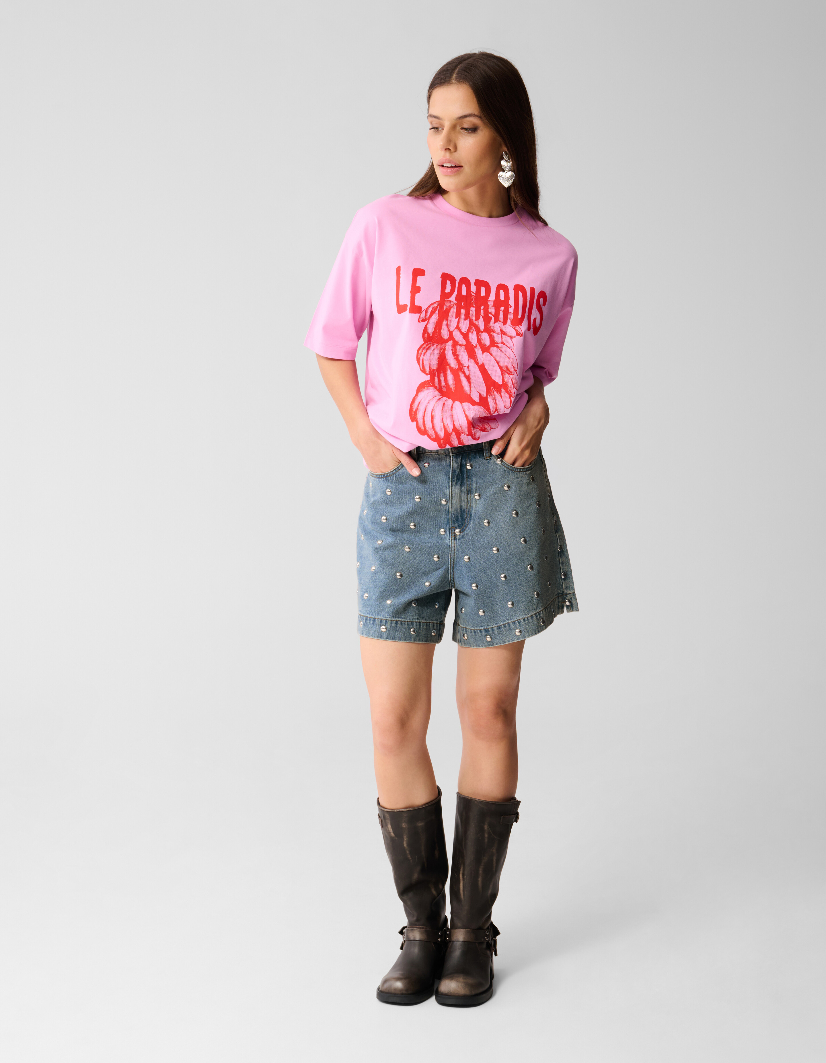 Oversized Artwork T-shirt Roze By Lizzy SHOEBY WOMEN
