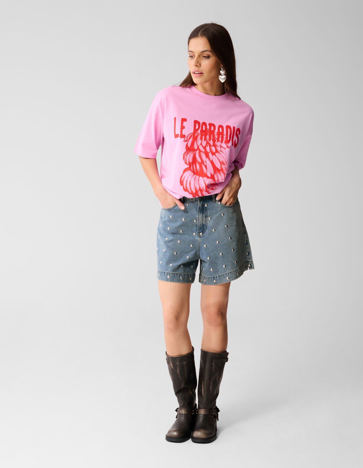 Oversized Artwork T-shirt Roze By Lizzy SHOEBY WOMEN