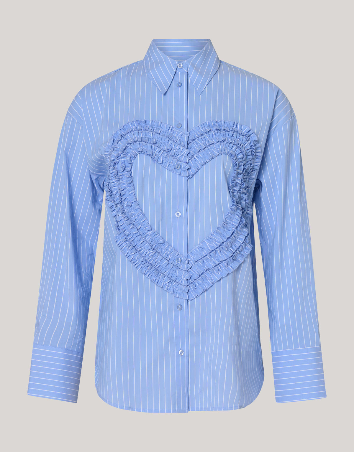 Heart Ruffle Blouse Blauw SHOEBY WOMEN