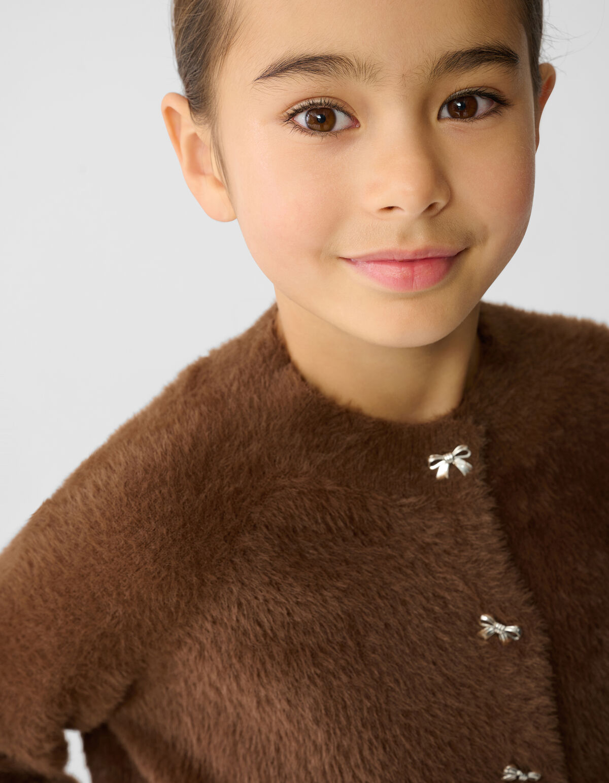 Harig Strik Vest Bruin SHOEBY GIRLS