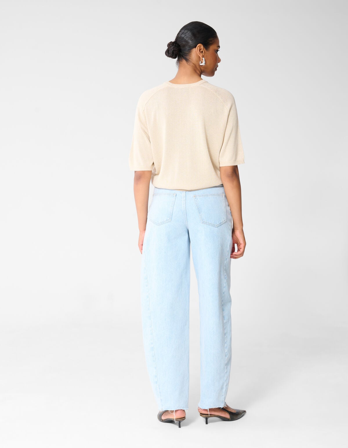 Short Sleeve Glitter Trui Zand SHOEBY WOMEN
