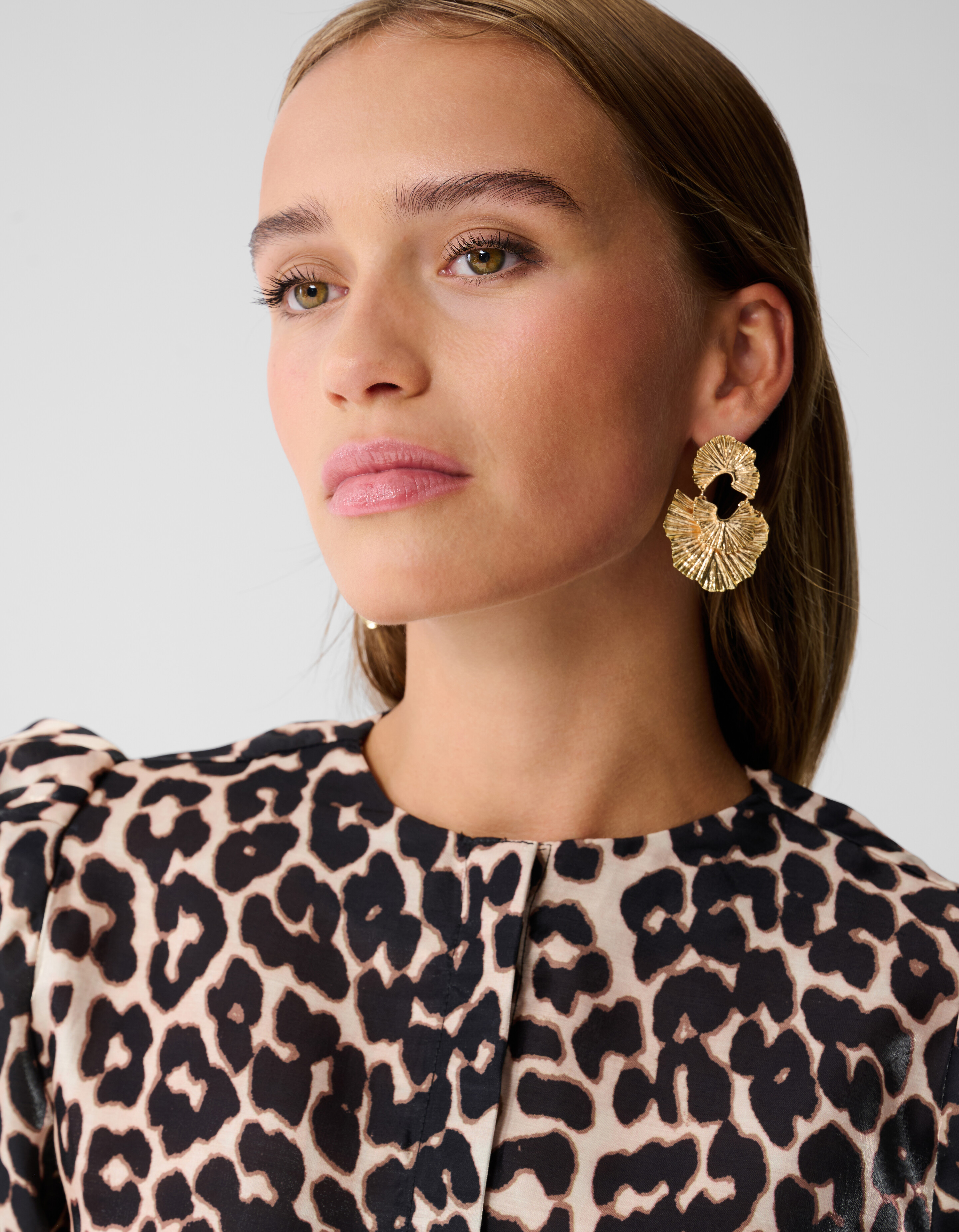Puff Leopard Blouse Bruin SHOEBY WOMEN