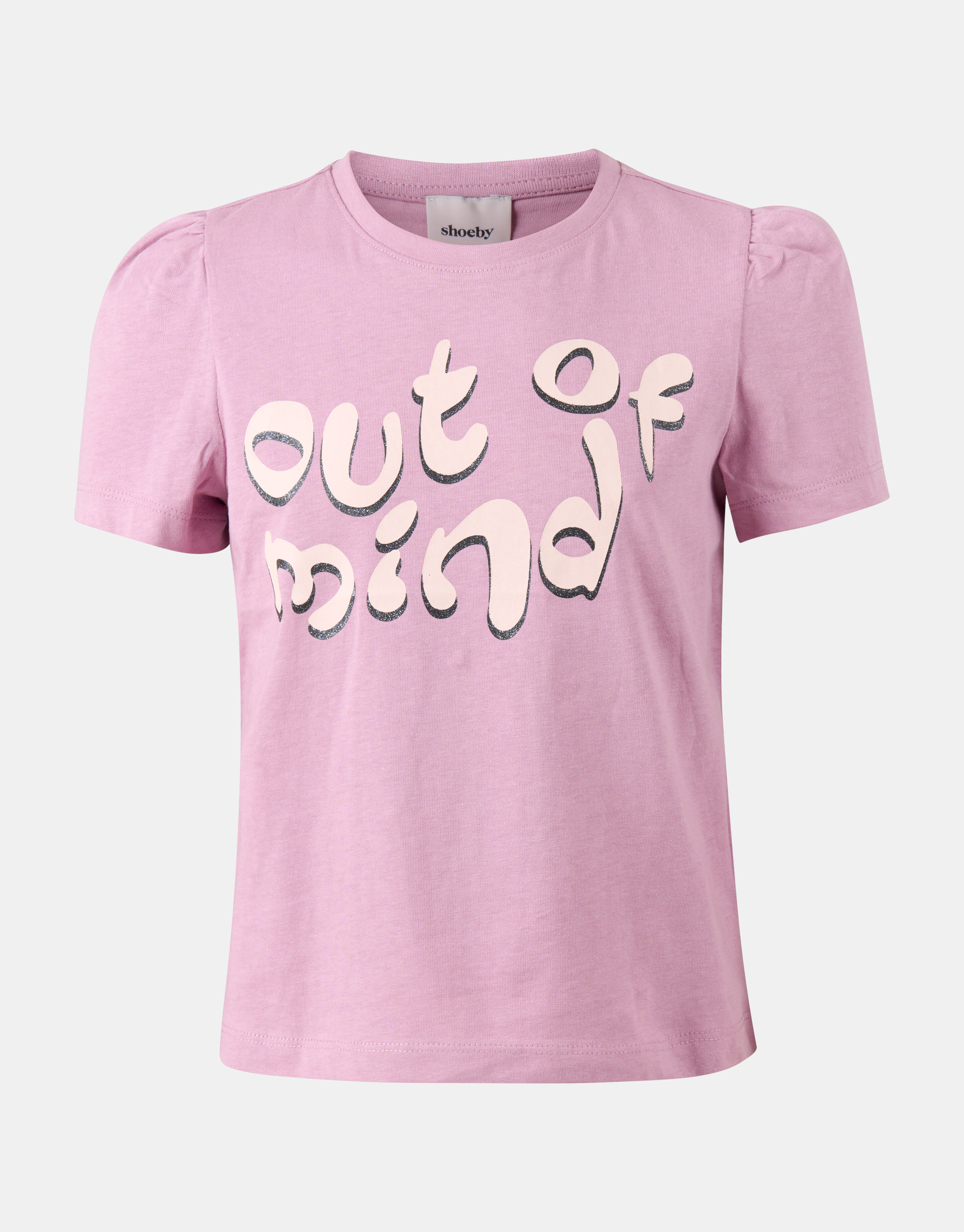 Glitter Text Puff Sleeve T-shirt SHOEBY GIRLS