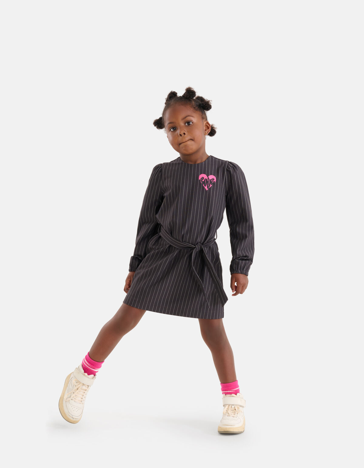 Pinstripe Jurk Donkergrijs SHOEBY GIRLS
