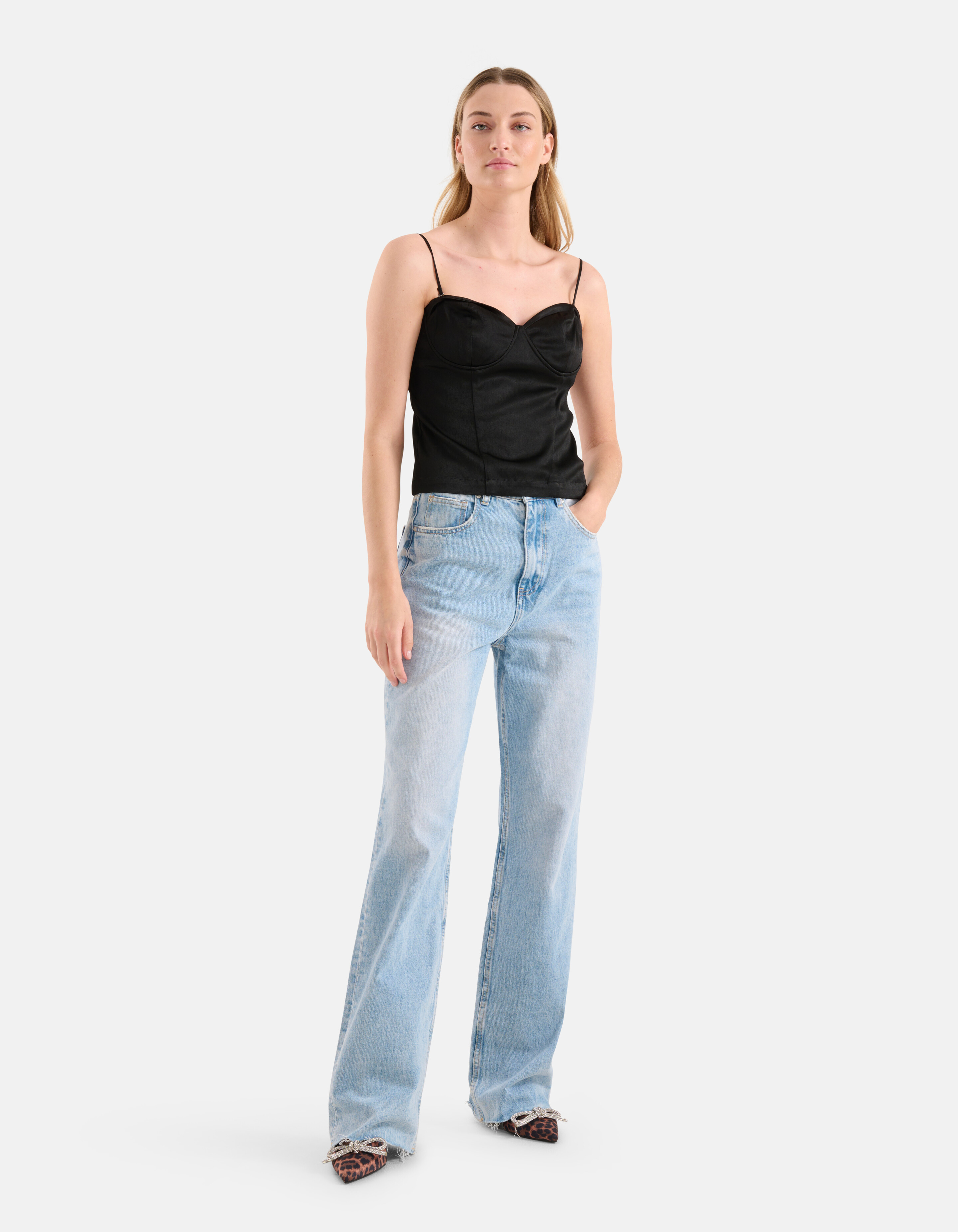 Satijnen Corset Top Zwart SHOEBY WOMEN