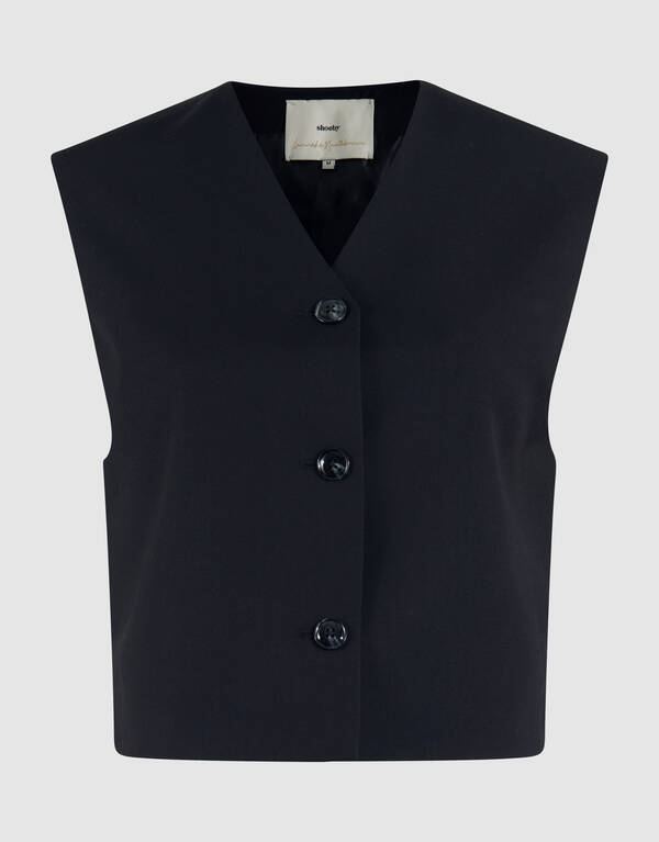 Cropped Gilet Zwart By Lonneke SHOEBY WOMEN