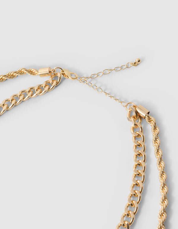 Vintage Layered Heart Ketting Goud SHOEBY ACCESSOIRES