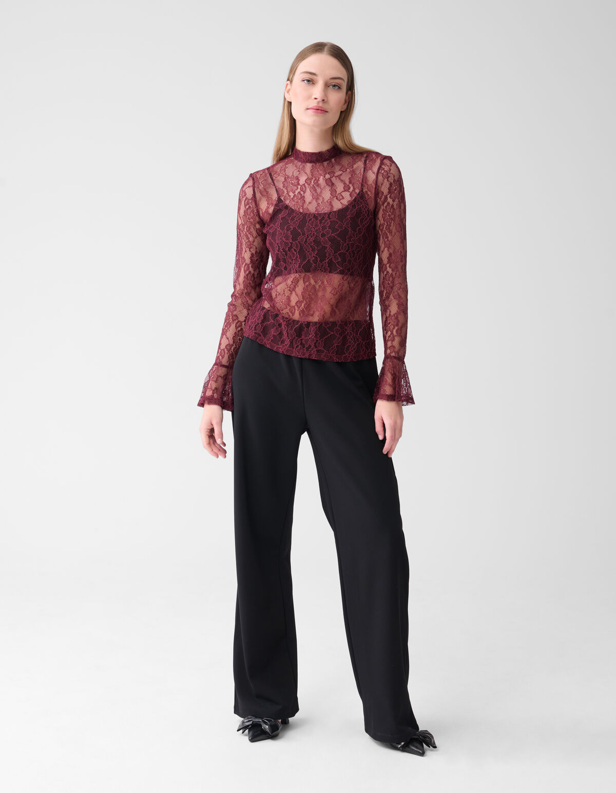 Kanten Top Bordeaux SHOEBY WOMEN