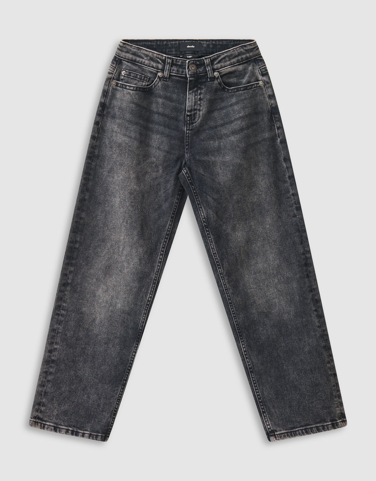 Baggy Fit Jeans Donkergrijs SHOEBY BOYS