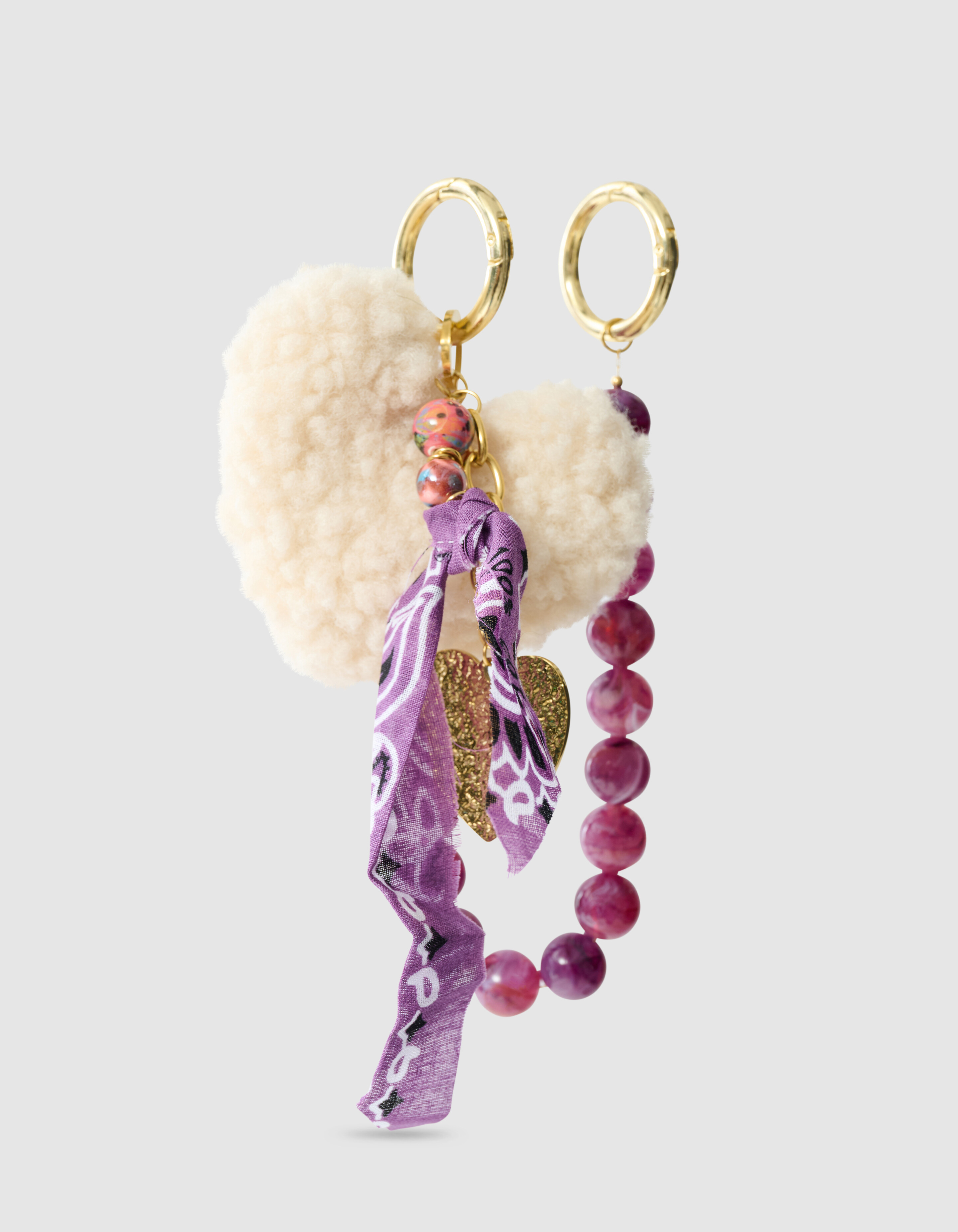 Teddy Heart Bagcharm Paars SHOEBY ACCESSOIRES
