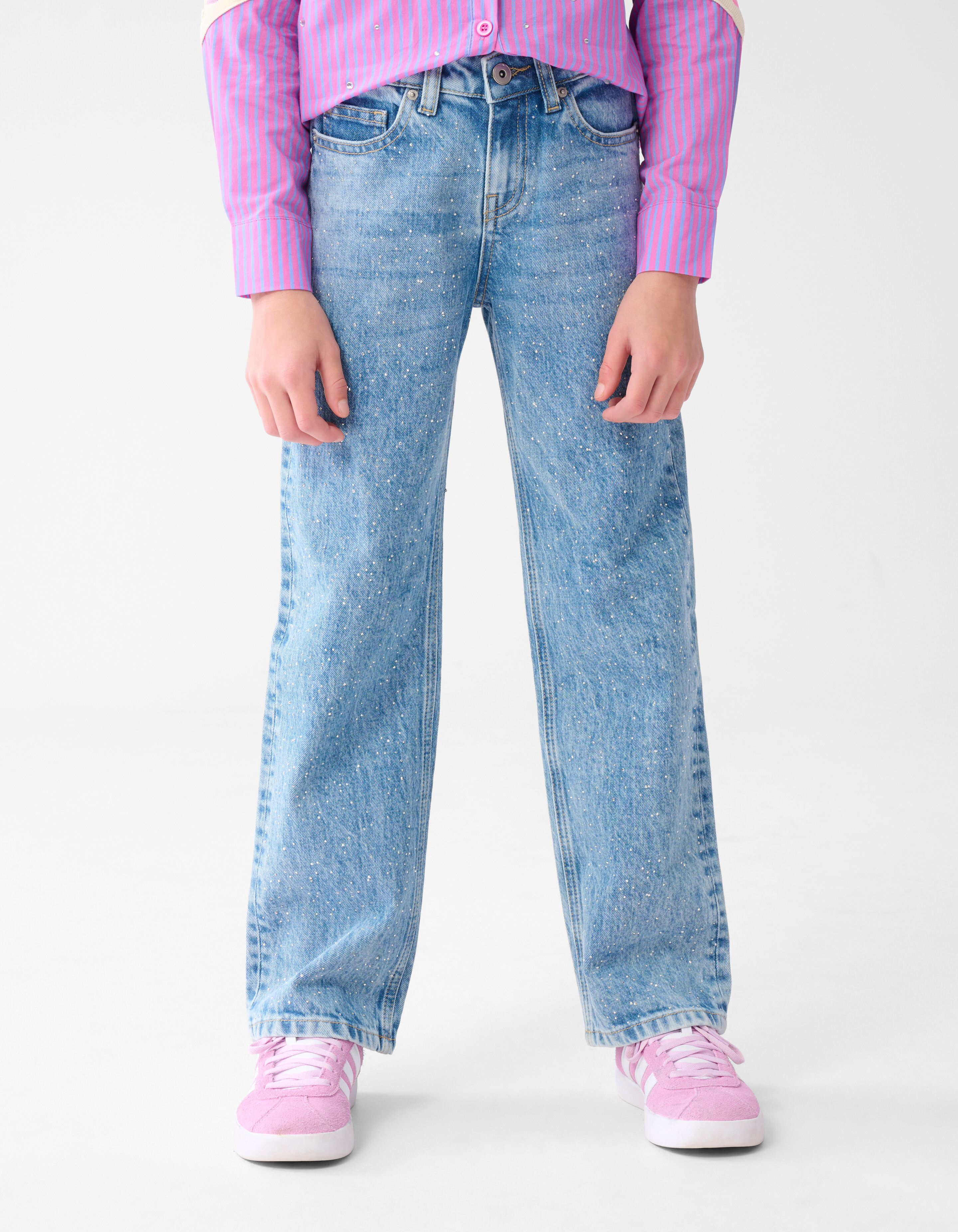 Strass Straight Fit Jeans Blauw SHOEBY GIRLS