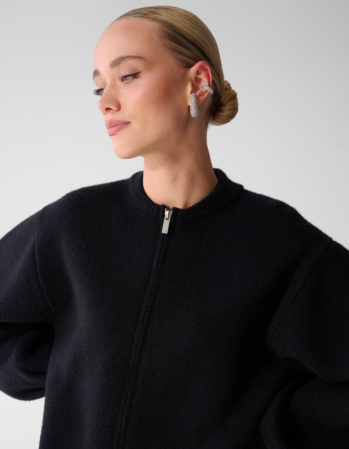 Gebreide Bomber Jack Antraciet SHOEBY WOMEN