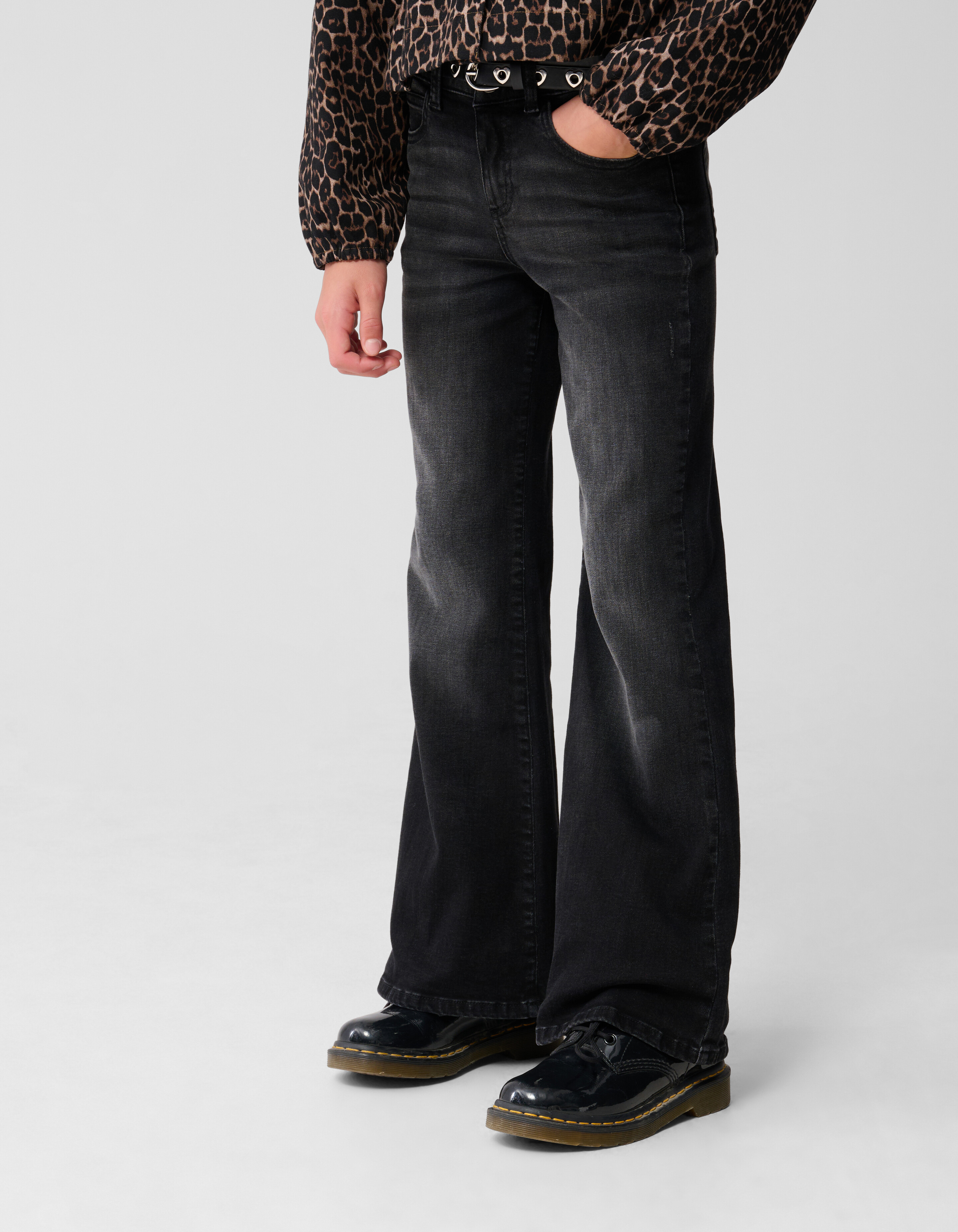 Flared Fit Jeans Zwart SHOEBY GIRLS