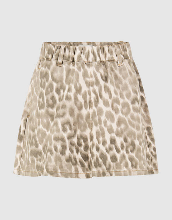 Pleated Leopard Mini Rok Lichtbruin SHOEBY GIRLS