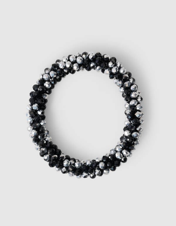 Beaded Haarelastiek Zwart/Zilver SHOEBY ACCESSOIRES