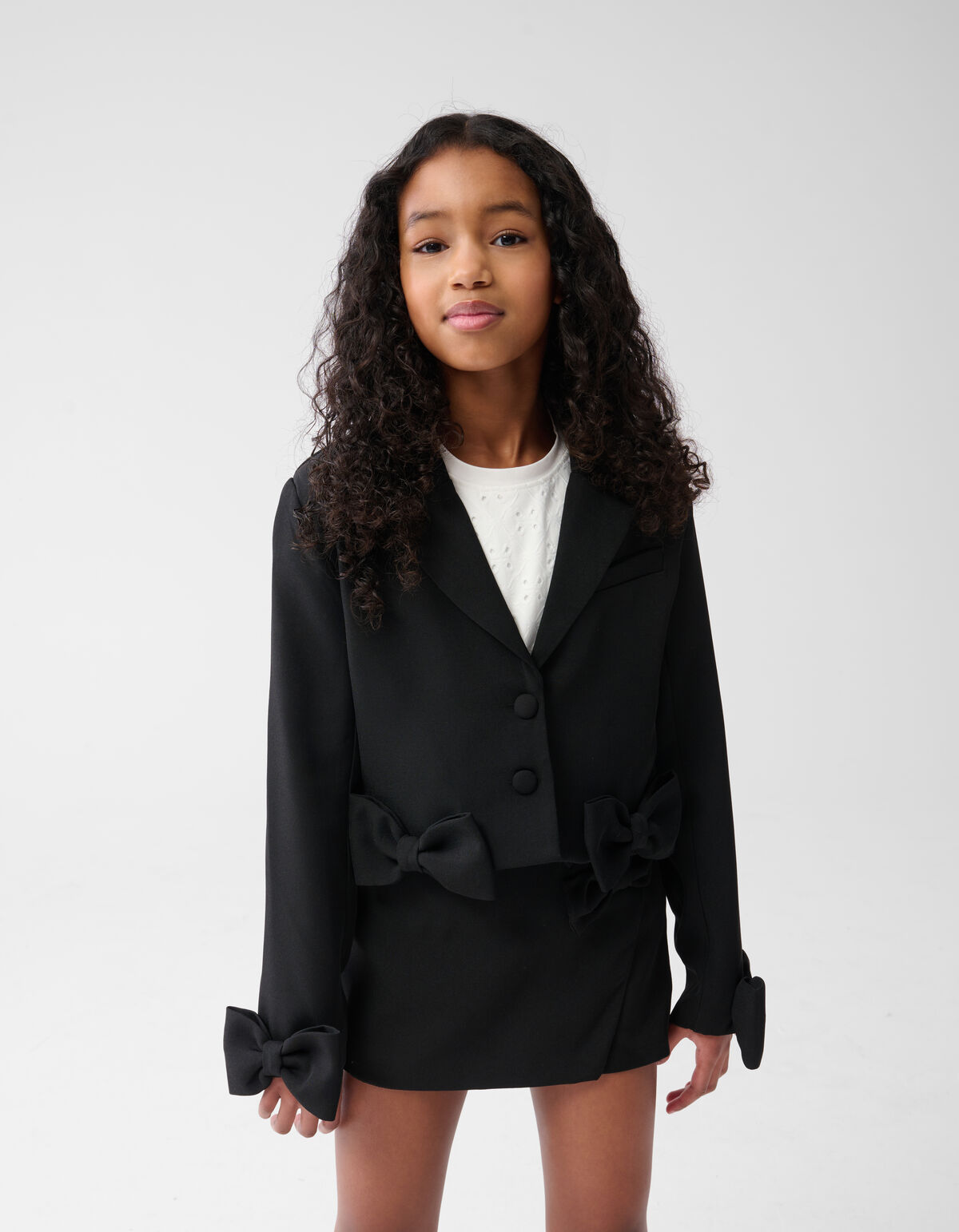Cropped Strik Blazer Zwart SHOEBY GIRLS