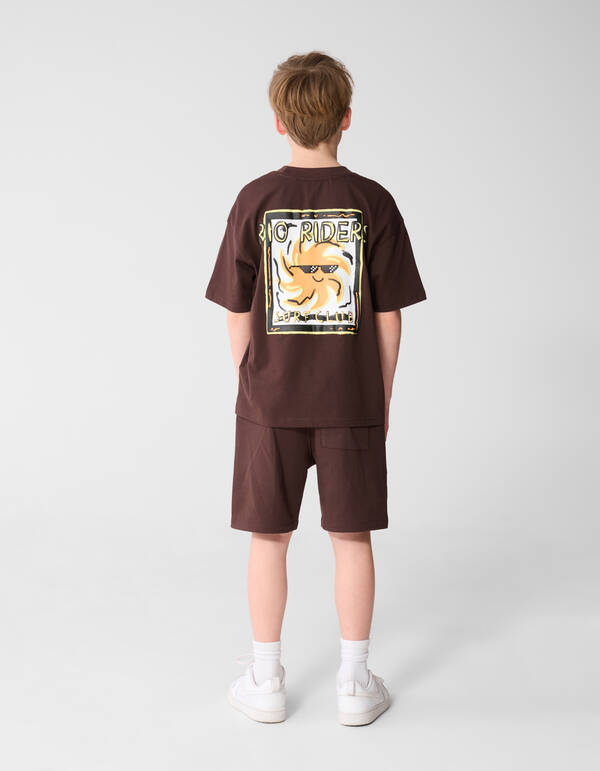Riders Artwork T-shirt Donkerbruin SHOEBY BOYS
