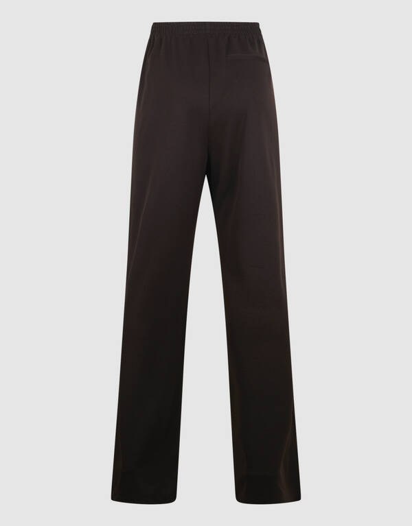 Asymmetrische Tape Wide Leg Broek Donkerbruin SHOEBY WOMEN