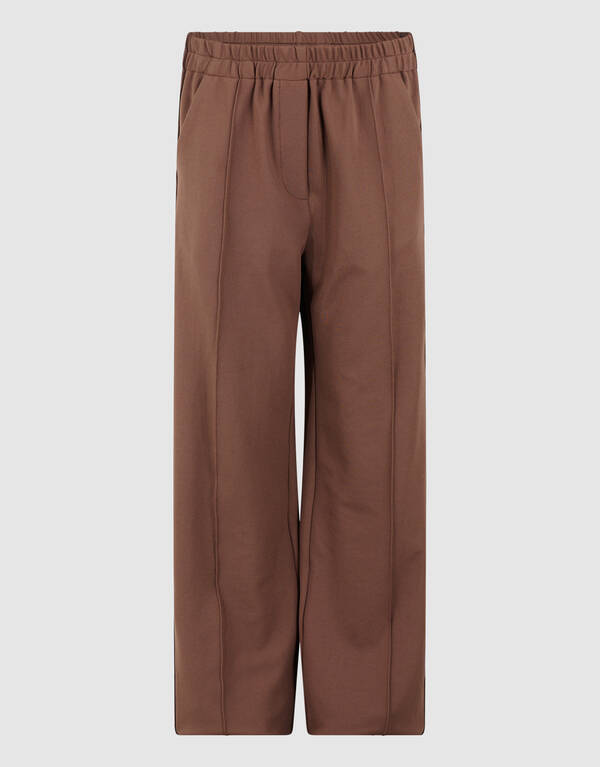 Fancy Tape Wide Leg Broek Bruin SHOEBY GIRLS