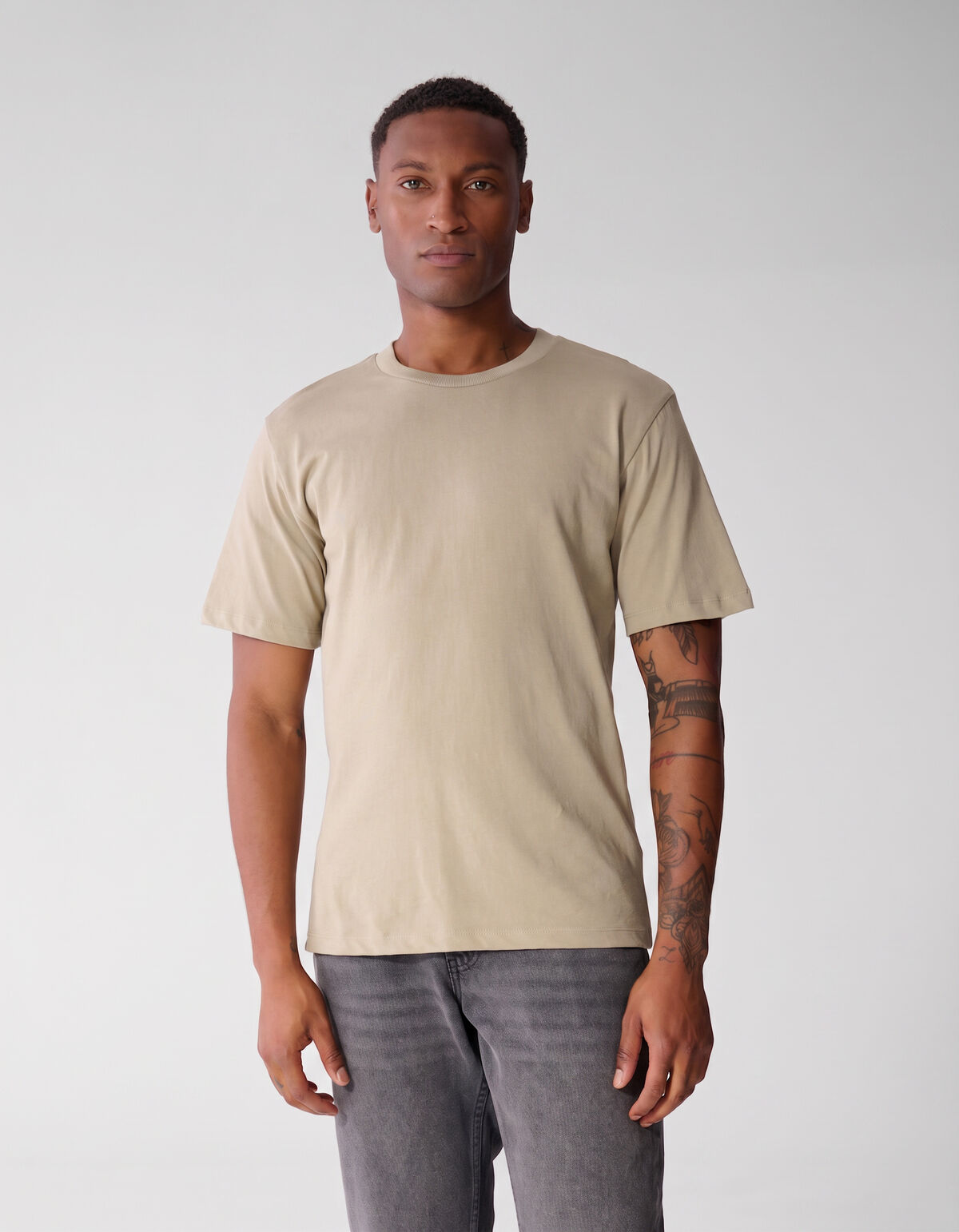 Scratched Artwork T-shirt Lichtgroen SHOEBY MEN