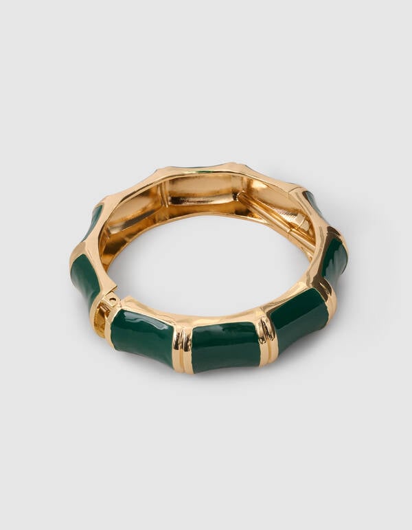 Striped Bangle Donkergroen/Goud SHOEBY ACCESSOIRES