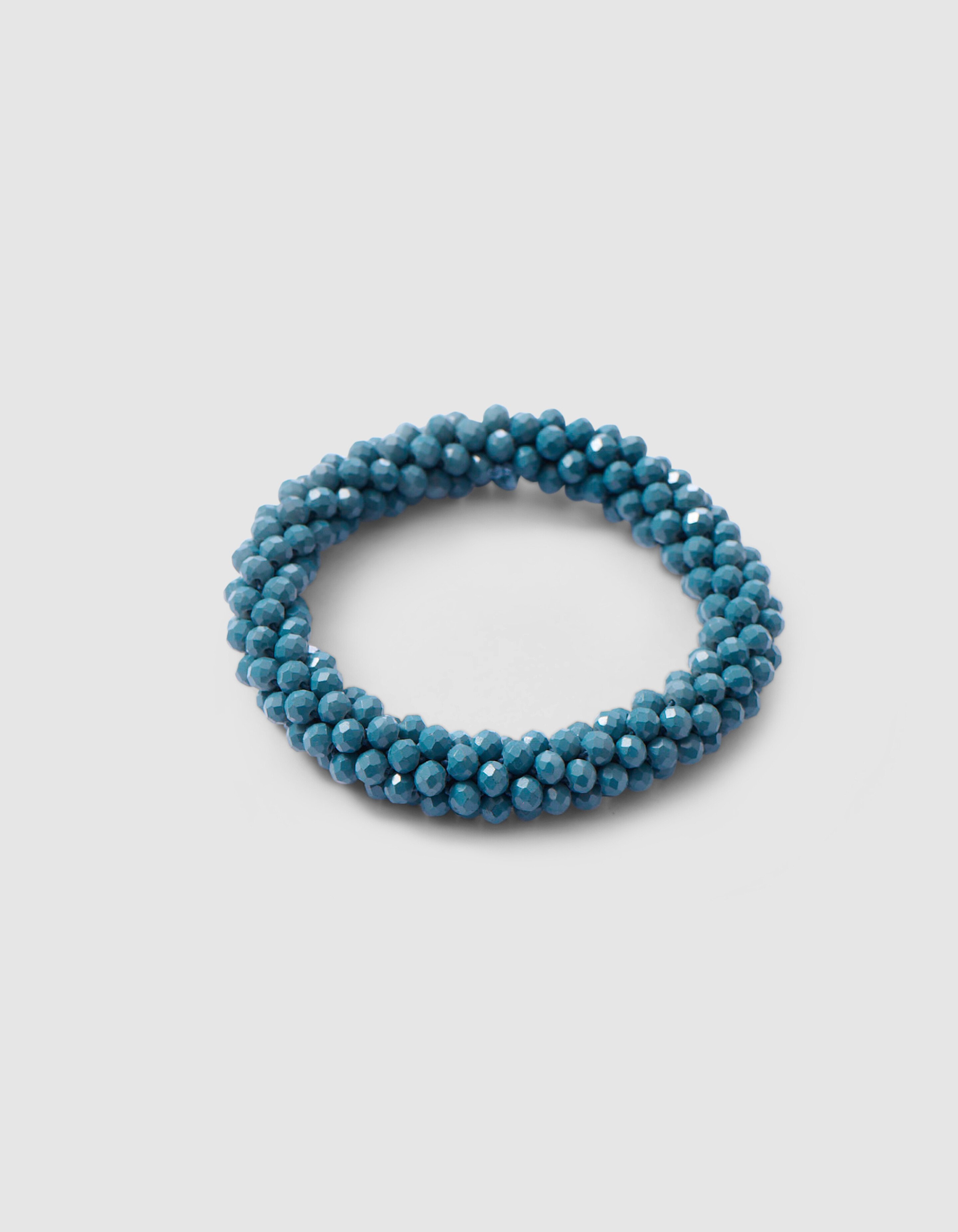 Beaded Haarelastiek Donkerblauw SHOEBY ACCESSOIRES
