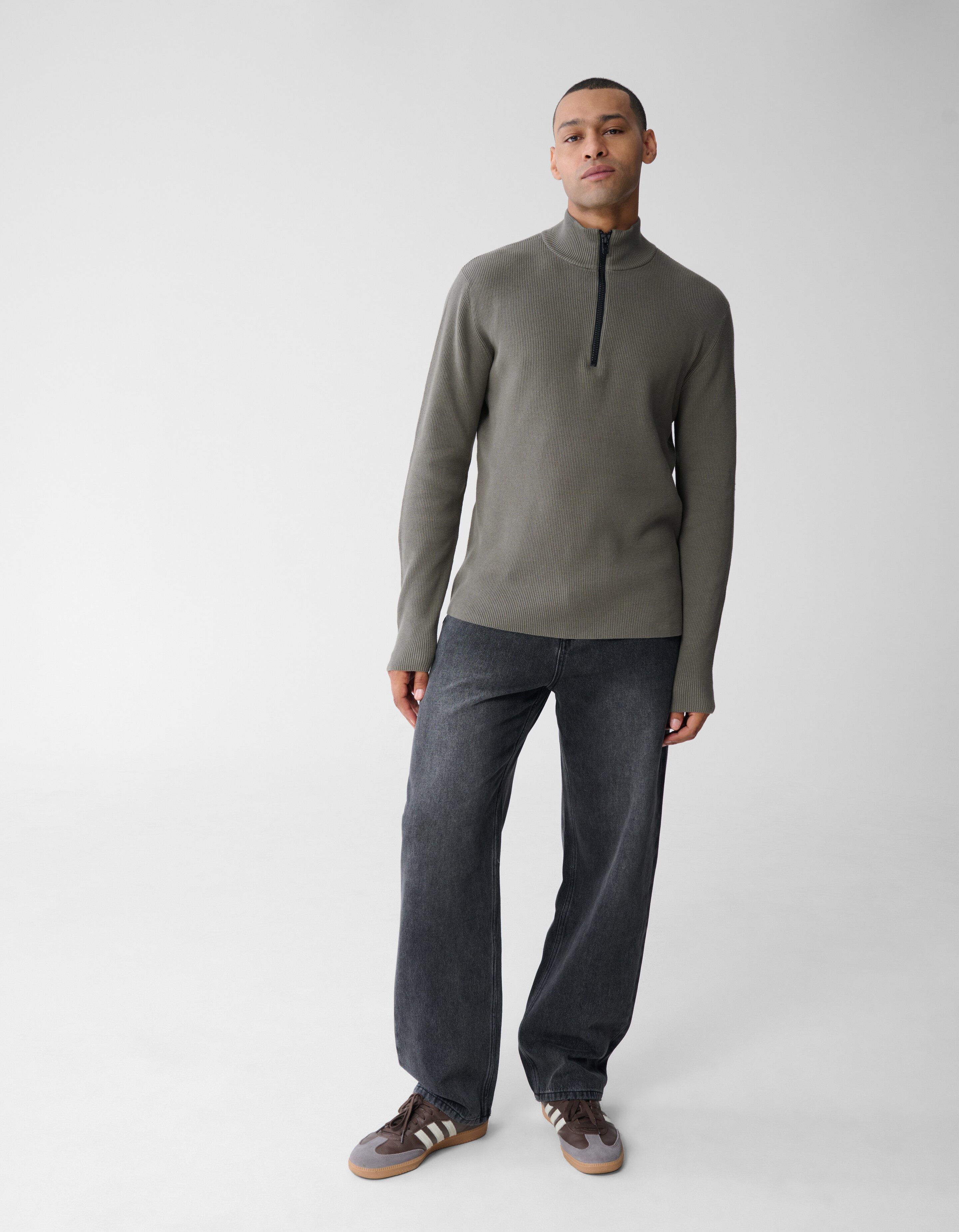 Half Zip Knit Trui Groen SHOEBY MEN