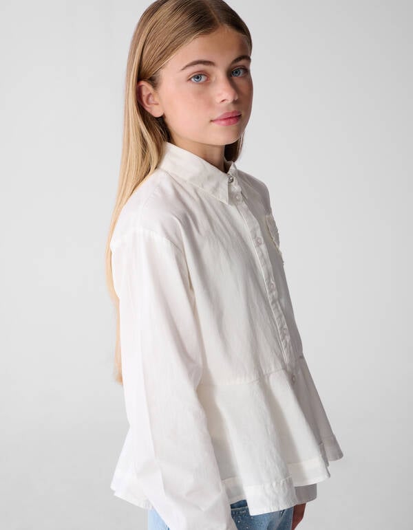Peplum Hart Blouse Wit SHOEBY GIRLS