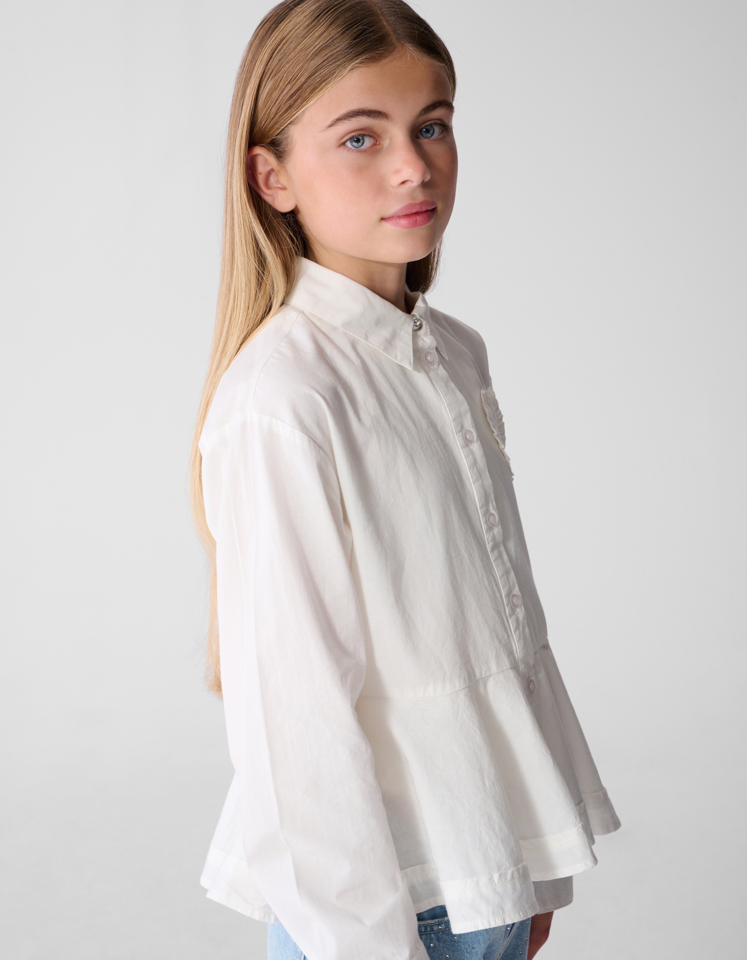 Peplum Hart Blouse Wit SHOEBY GIRLS