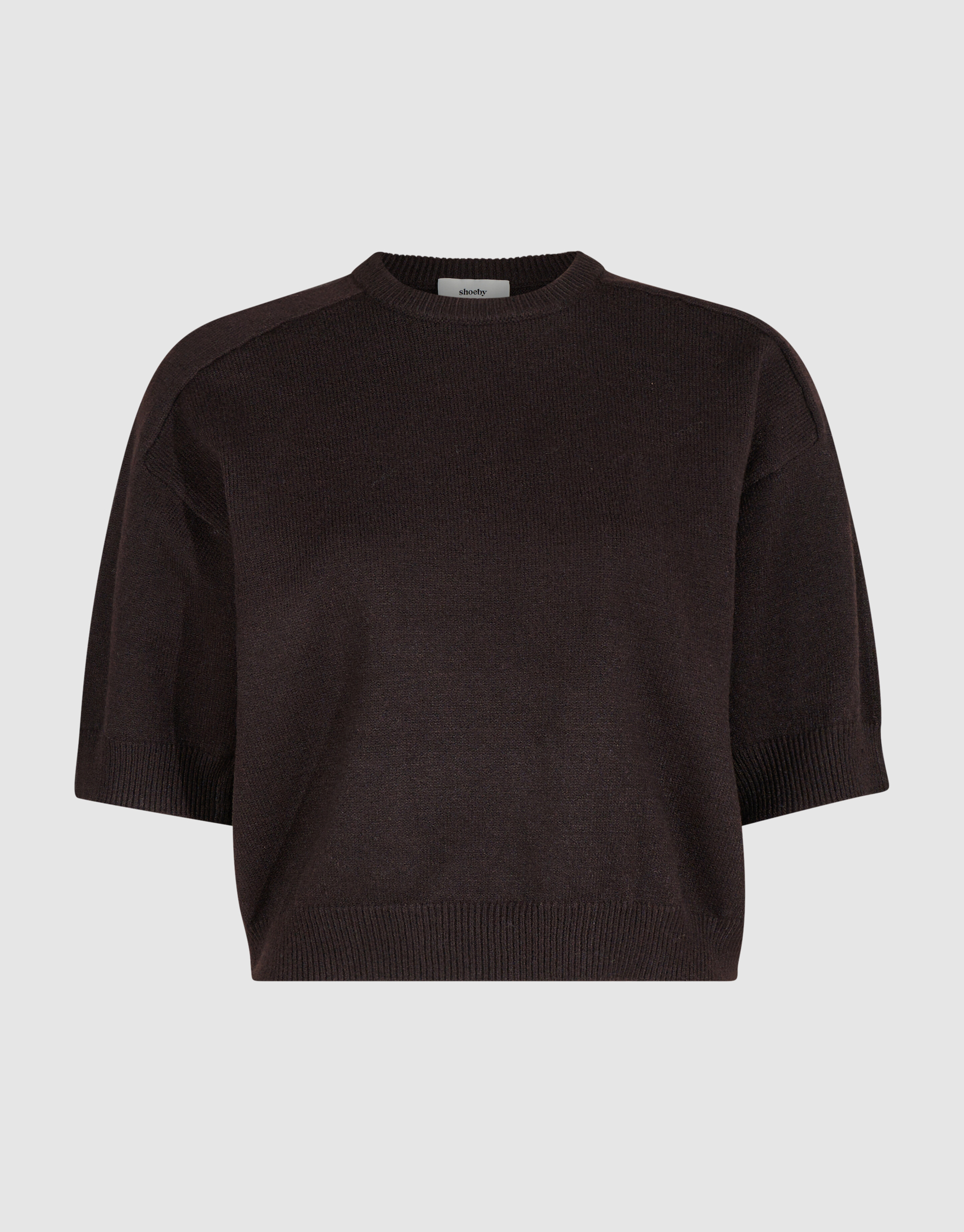 Shortsleeve Gebreide Trui Donkerbruin By Mieke SHOEBY WOMEN