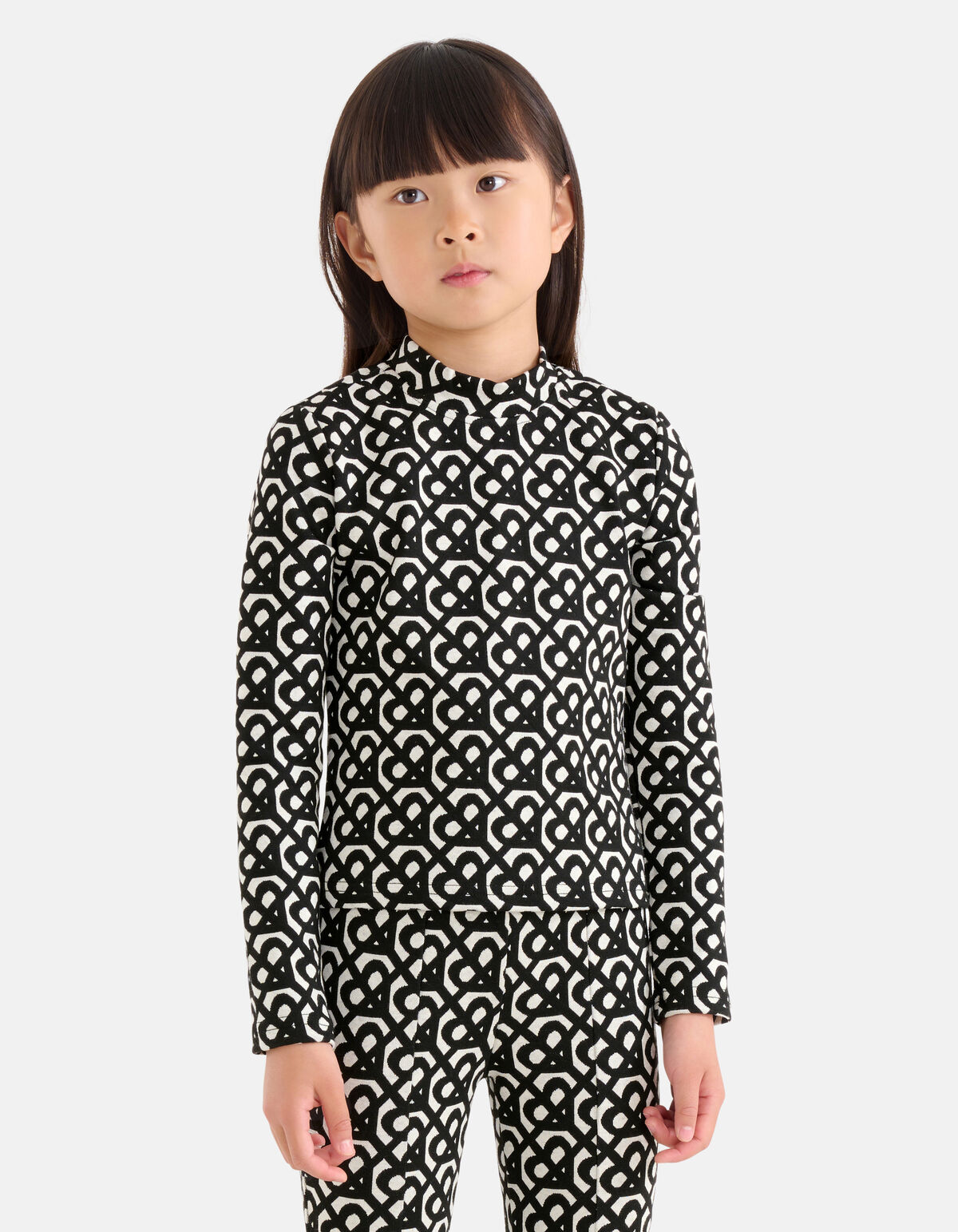 Monogram Top Zwart SHOEBY GIRLS
