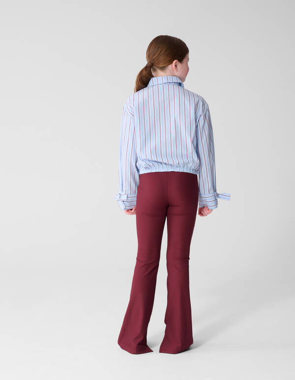 Solid Rib Flared Fit Legging Donkerrood SHOEBY GIRLS