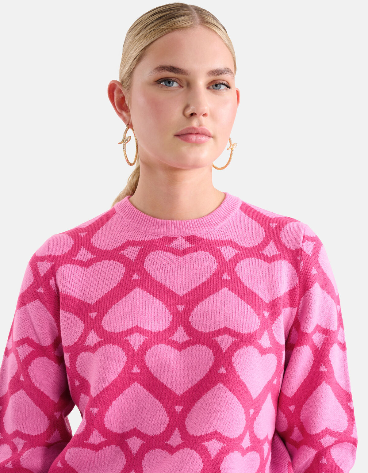 Printed Jacquard Trui Roze SHOEBY WOMEN