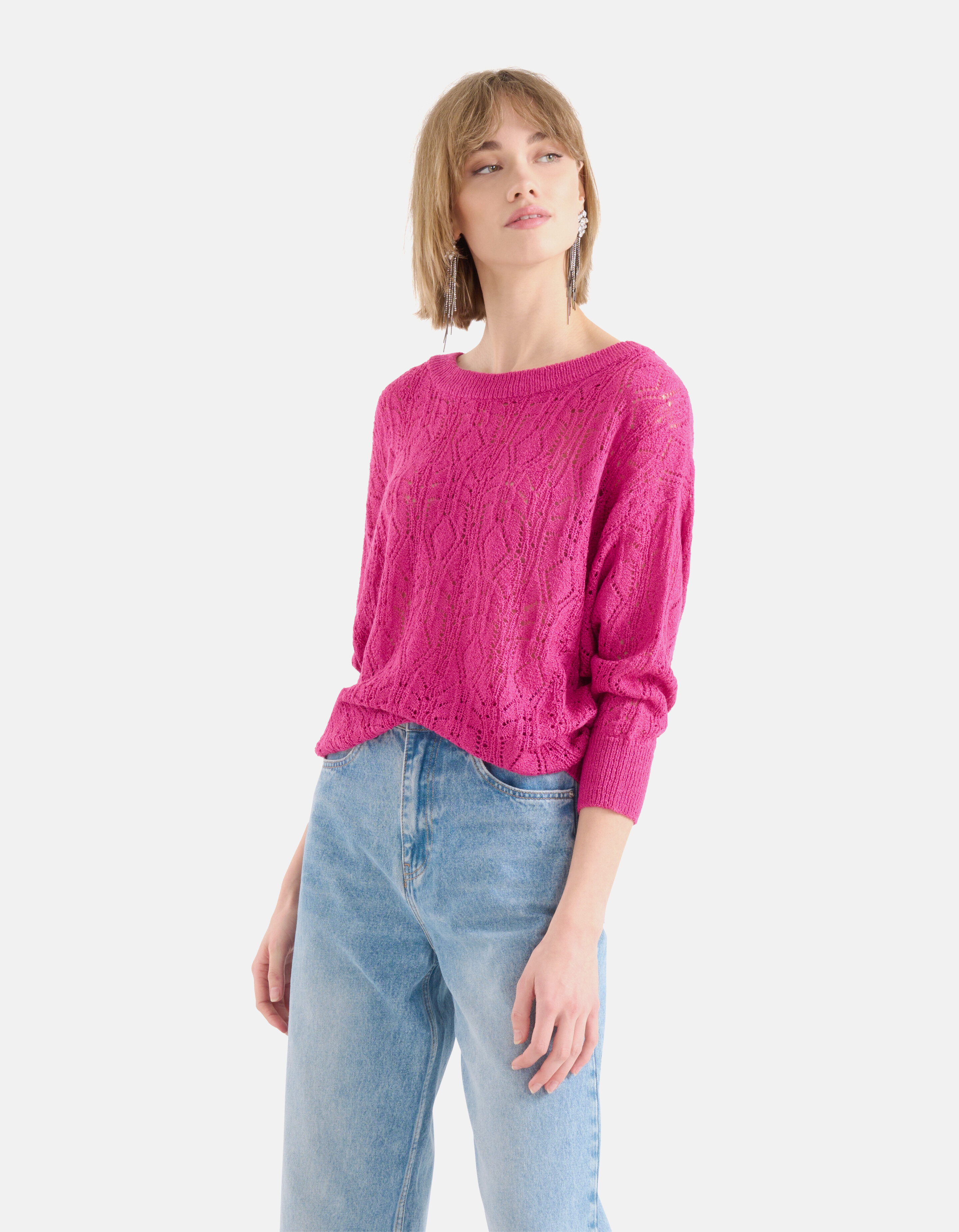 Ajour Vleermuismouwen Trui Roze SHOEBY WOMEN