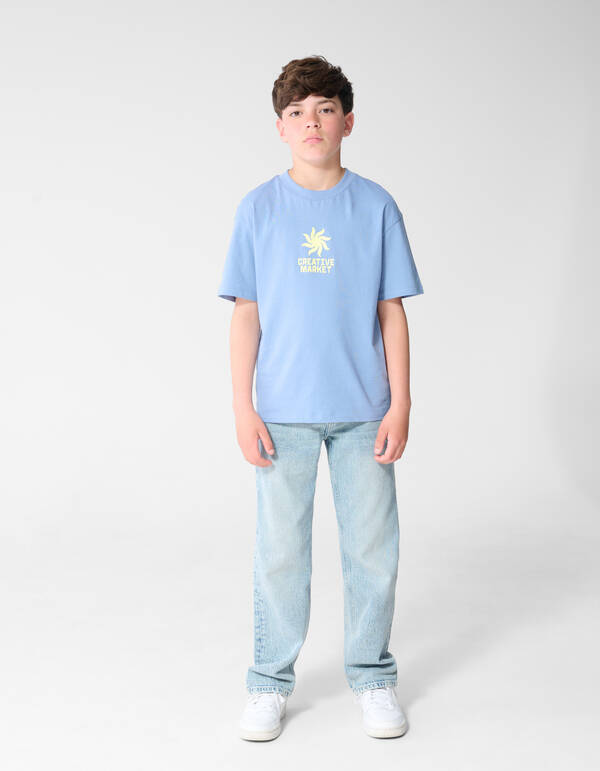 Market Artwork T-shirt Blauw SHOEBY BOYS