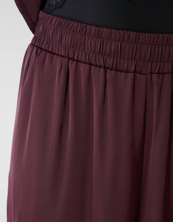 Satijnen Balloon Fit Broek Donkerrood By Mieke SHOEBY WOMEN
