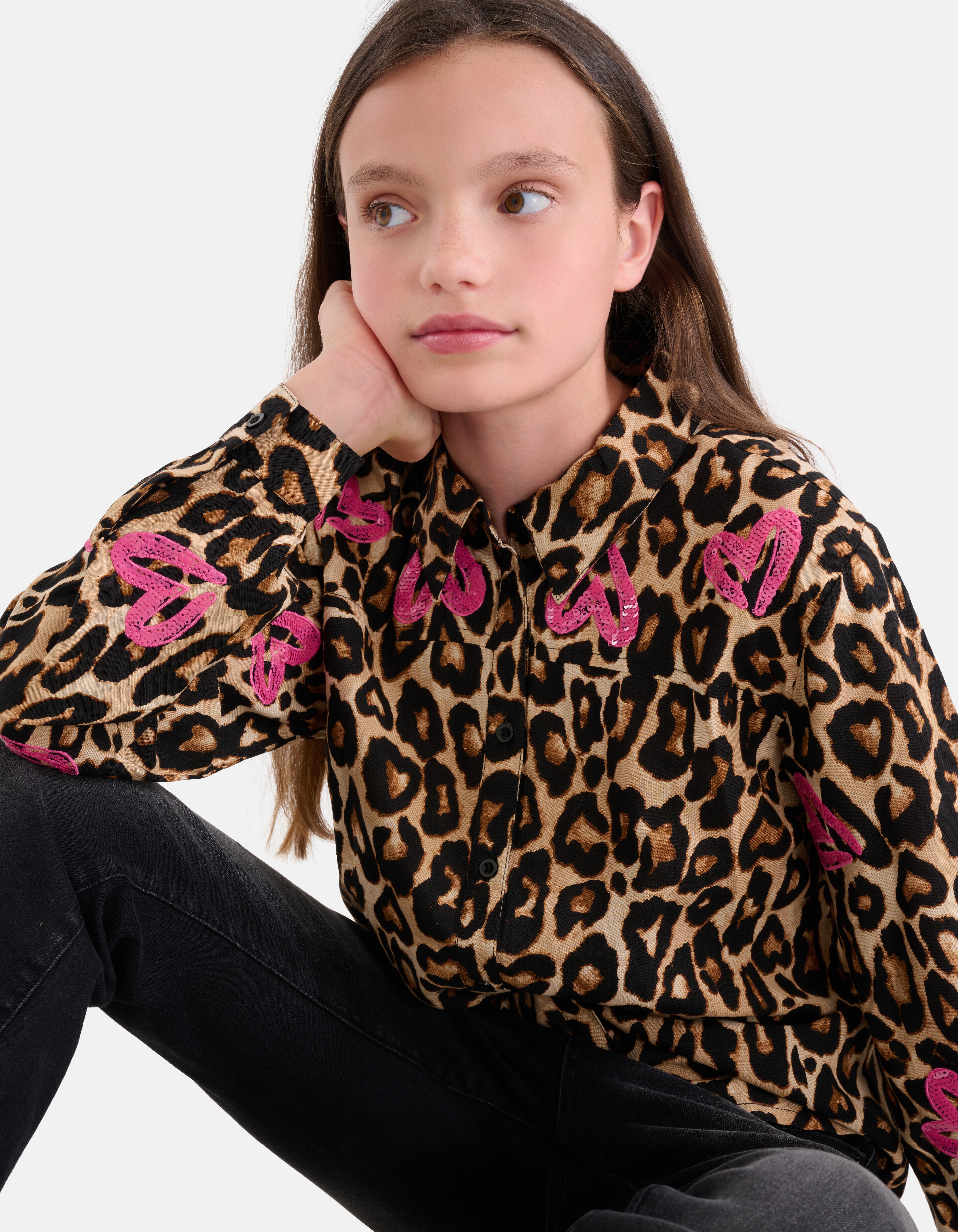 Leopard Print Blouse Bruin SHOEBY GIRLS