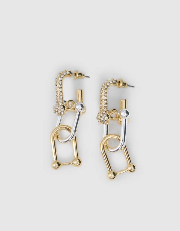 Link Strass Oorbellen Goud SHOEBY ACCESSOIRES