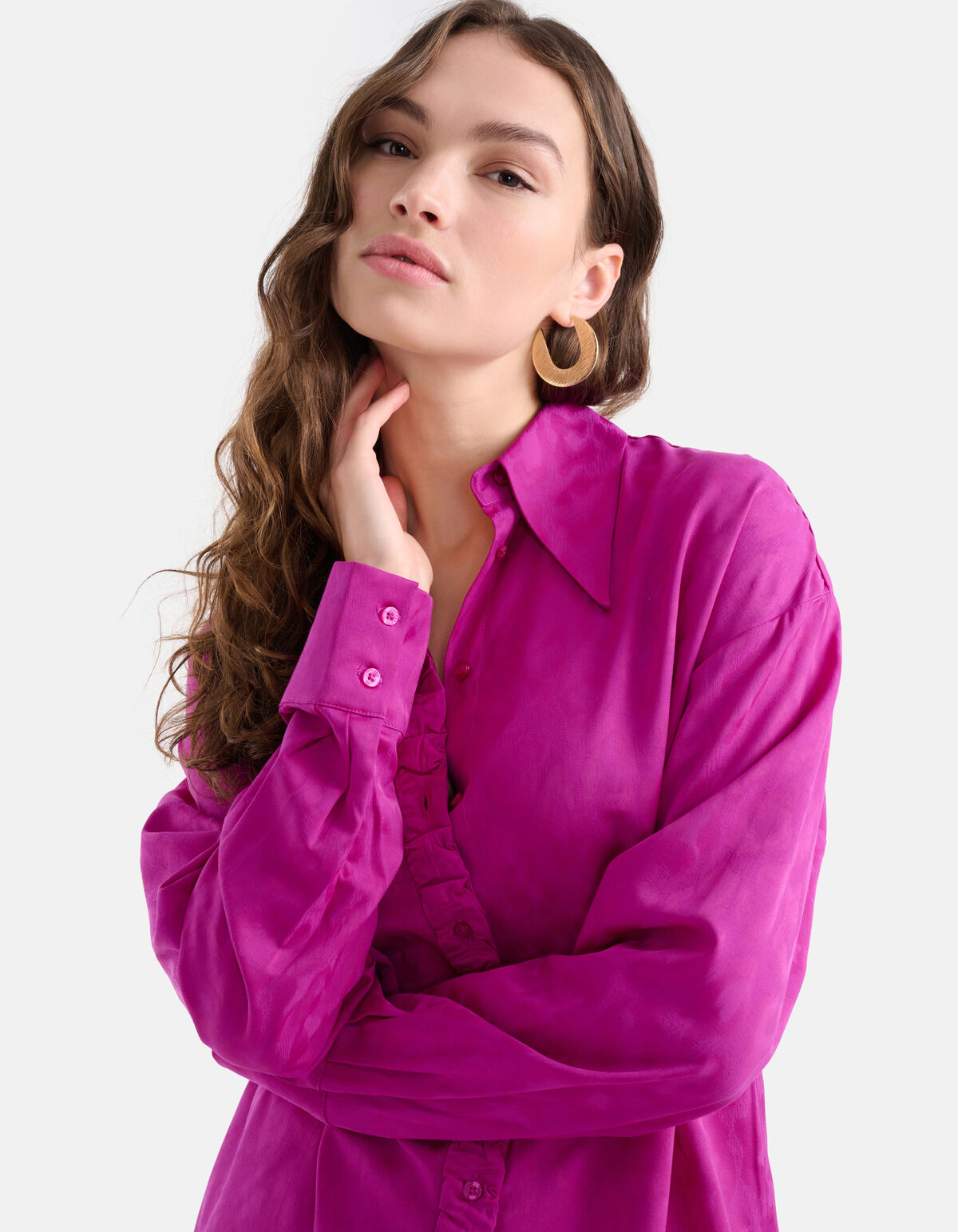 Satijnen Animal Blouse Paars SHOEBY WOMEN