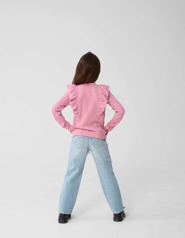 Structuur Ruffle Top Roze SHOEBY GIRLS