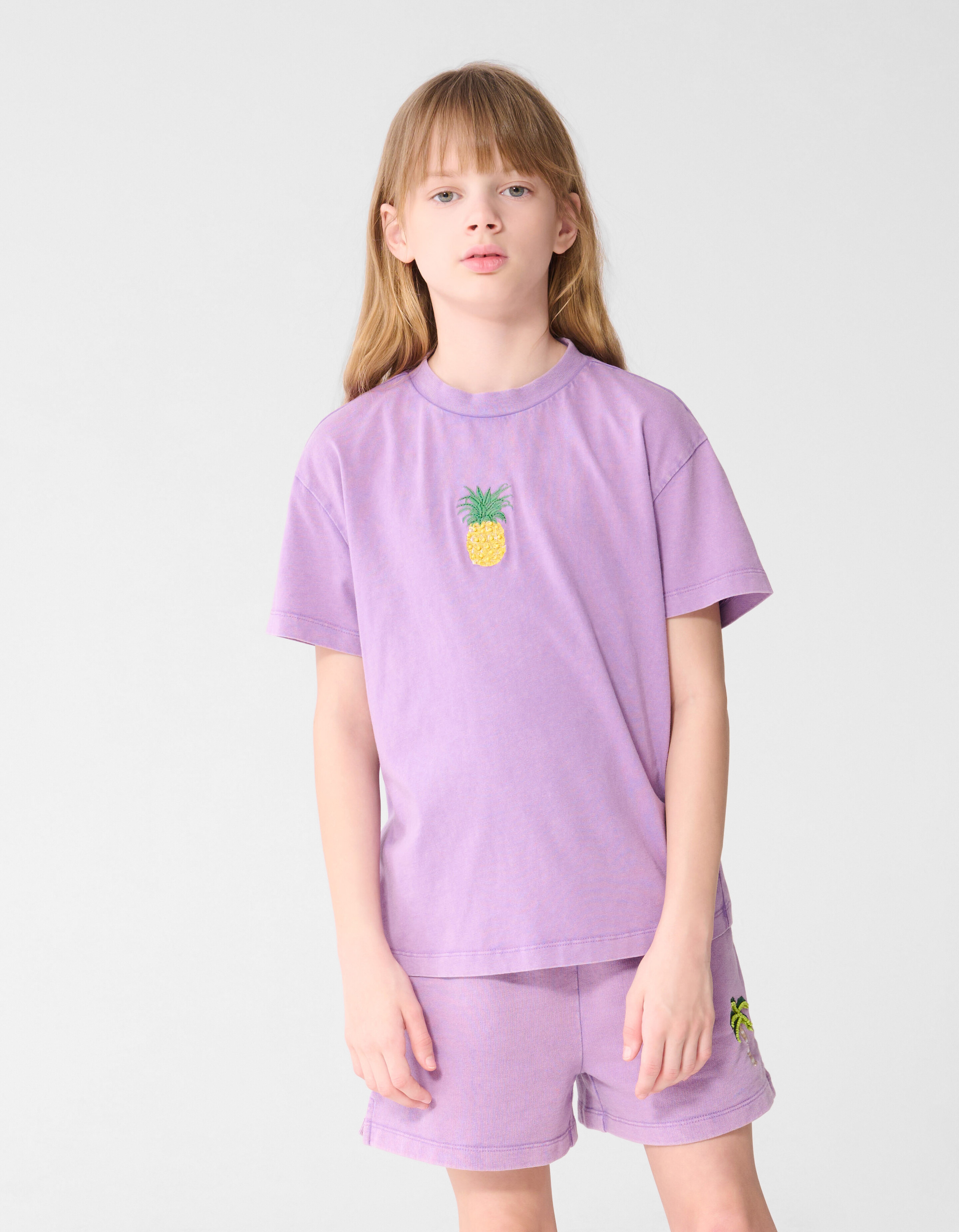 Washed Pineapple Artwork T-shirt Paars SHOEBY GIRLS