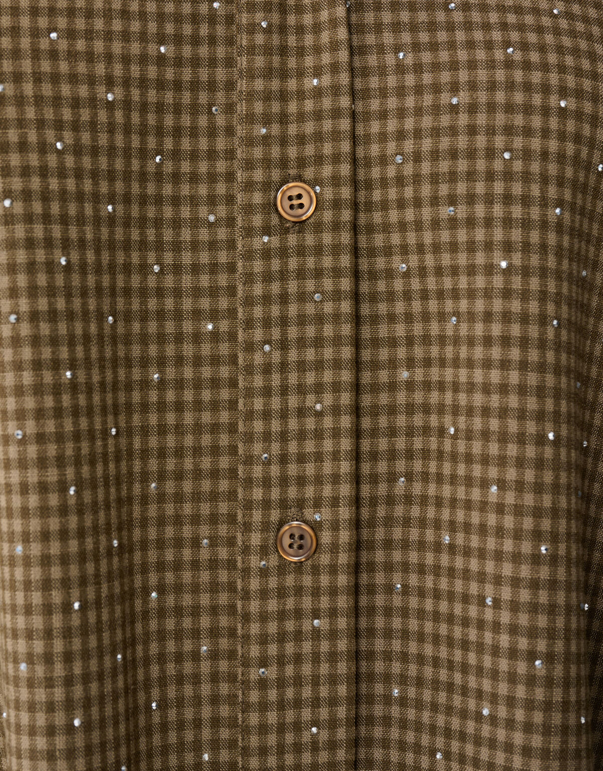 Oversized Ruiten Strass Blouse Bruin SHOEBY WOMEN