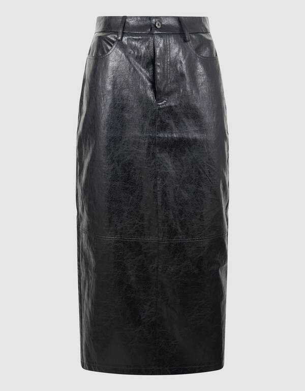 Carpenter Vegan Leren Rok Zwart SHOEBY WOMEN