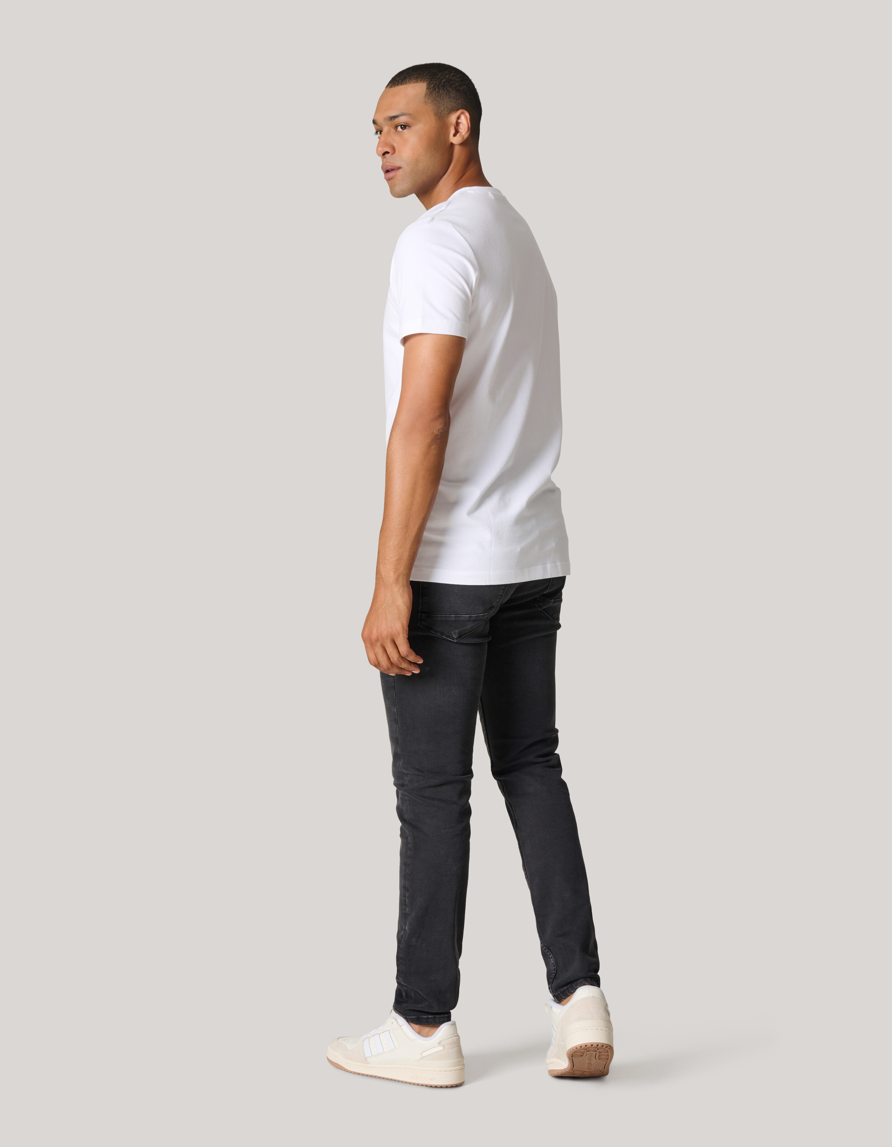 Skinny Fit Jeans Zwart Washed L32 Refill